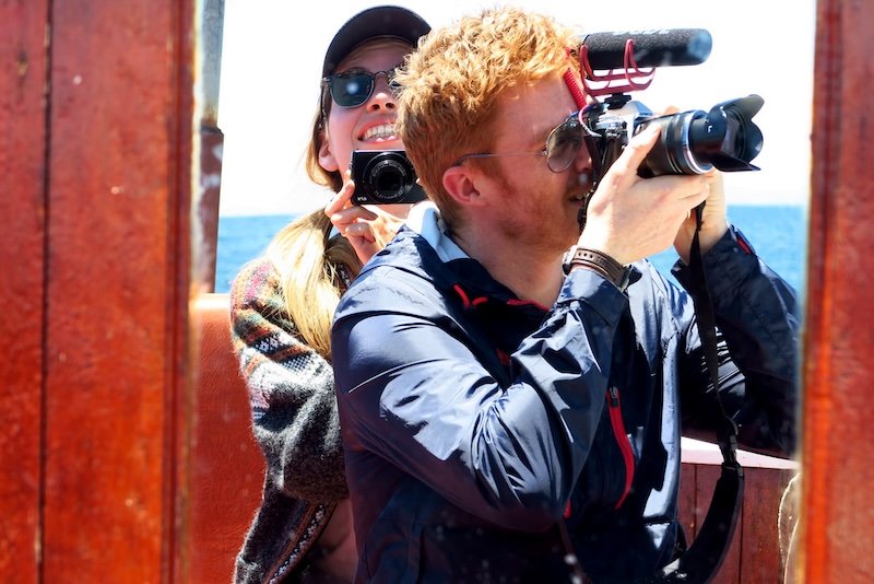 Nomadic Samuel and Audrey Bergner That Backpacker with cameras out as main electronics on South America backpacking trip 