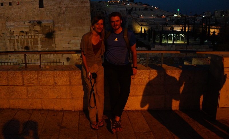 Nomadic Samuel and That Backpacker Audrey Bergner enjoying budget nightlife in Jerusalem, Israel 