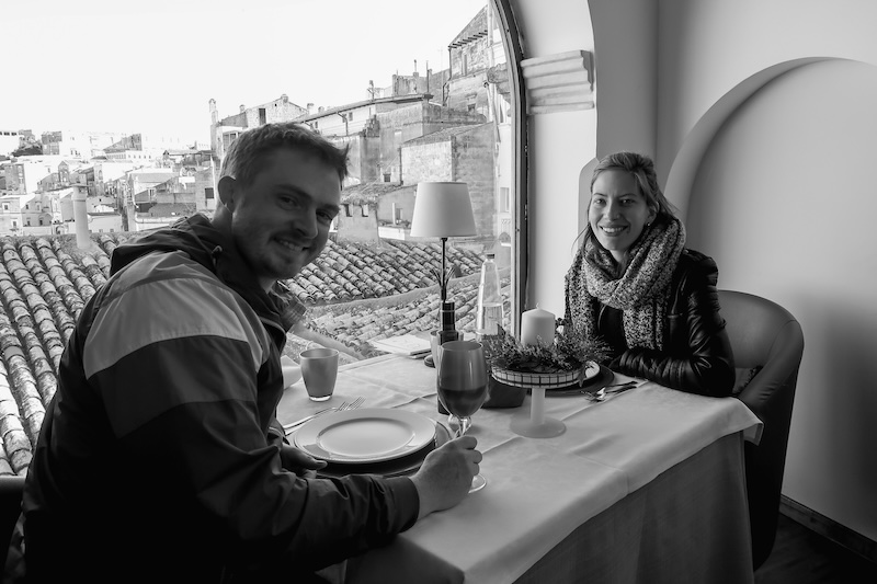 Nomadic Samuel and That Backpacker Audrey Bergner enjoying fine dining and wine in Matera, Italy Nomadic Samuel and That Backpacker Audrey Bergner enjoying fine dining and wine in Matera, Italy