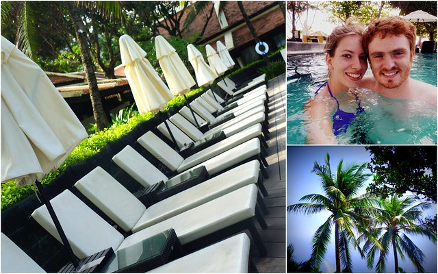 Nomadic Samuel and That Backpacker Audrey Bergner enjoying pool time in Phuket as the ultimate relaxing holiday in Thailand