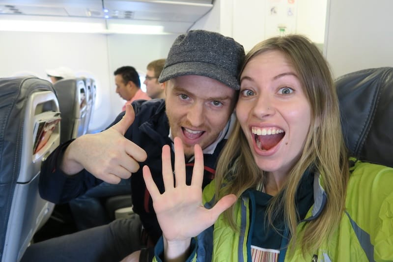 Nomadic Samuel and That Backpacker Audrey Bergner excited to be flying to Cusco, Peru 