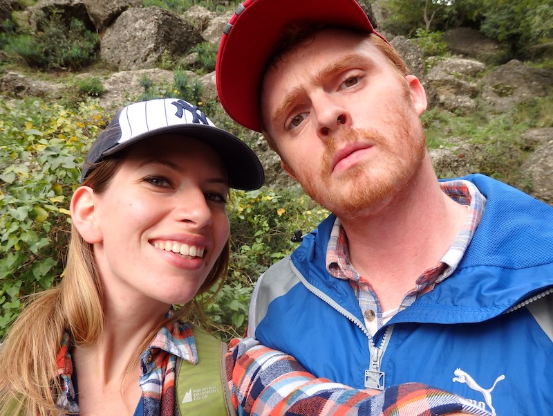 Nomadic Samuel and That Backpacker Audrey Bergner having a blast hiking in Meteora, Greece 