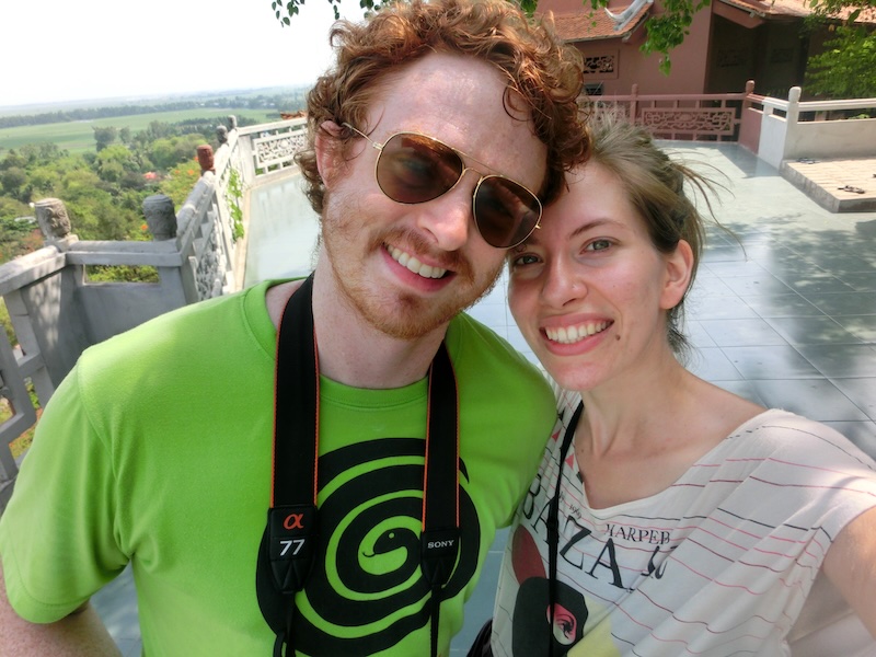 Nomadic Samuel and That Backpacker Audrey Bergner hot and sweaty but happy visiting Vietnam 