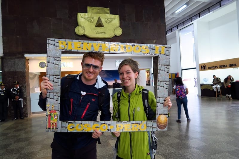 Nomadic Samuel and That Backpacker Audrey Bergner thrilled to arrive in Cusco, Peru 