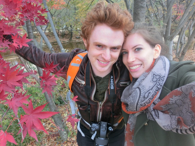 Nomadic Samuel and That Backpacker Audrey Bergner thrilled to be visiting the Korean Folk Village in Suwon, Korea 