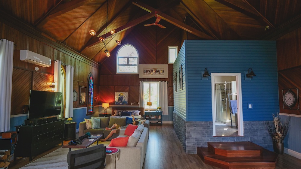 Nomadic Samuel enjoying a distinct AirBnB converted church in Stewiacke, Nova Scotia, Canada 