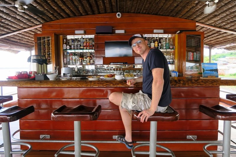 Nomadic Samuel enjoying hanging out at the bar on an Amazon cruise in Peru Nomadic Samuel enjoying hanging out at the bar on an Amazon cruise in Peru