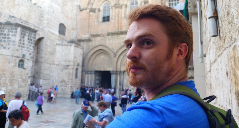 Nomadic Samuel enjoying touring Jerusalem, Israel in the historic city centre 