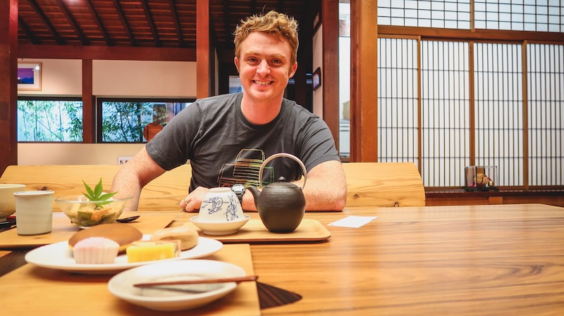 Nomadic Samuel enjoying traditional Japanese desserts and sweets in Takayama, Japan Nomadic Samuel enjoying traditional Japanese desserts and sweets in Takayama, Japan