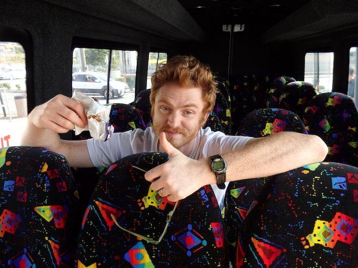 Nomadic Samuel excited for another bus ride in South Africa 
