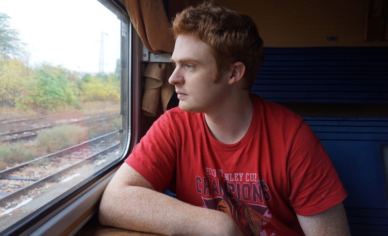 Nomadic Samuel loving taking the train in Europe to explore countries like Bulgaria 