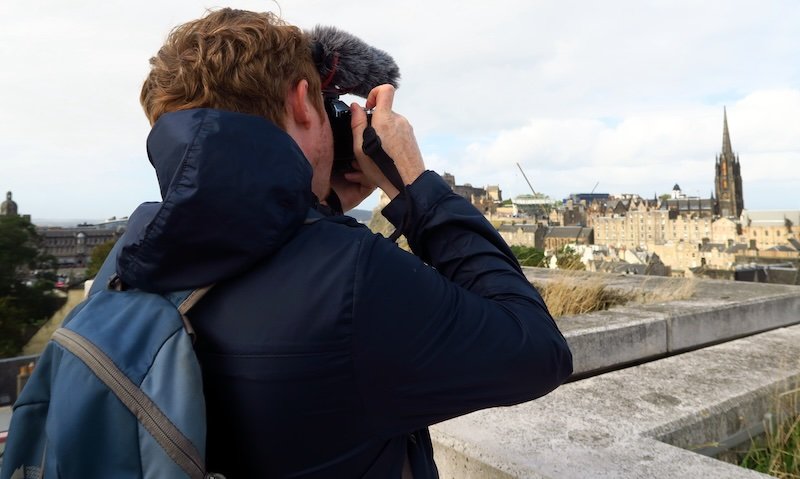 Nomadic Samuel taking photos and videos visiting Edinburgh, Scotland 