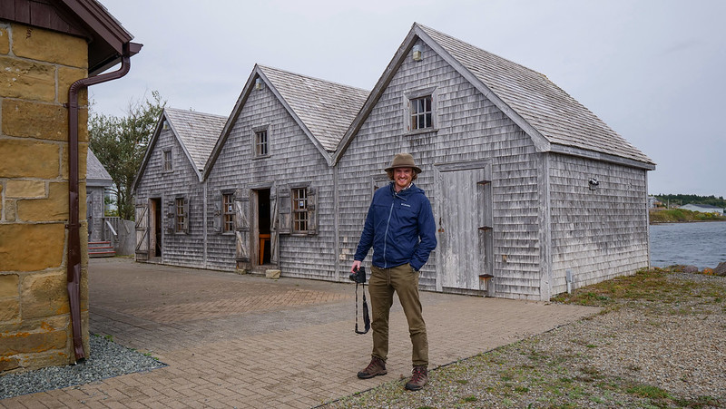Nomadic Samuel visiting the LeNoir Forge Museum in D'Escousse in Southern Cape Breton, Canada