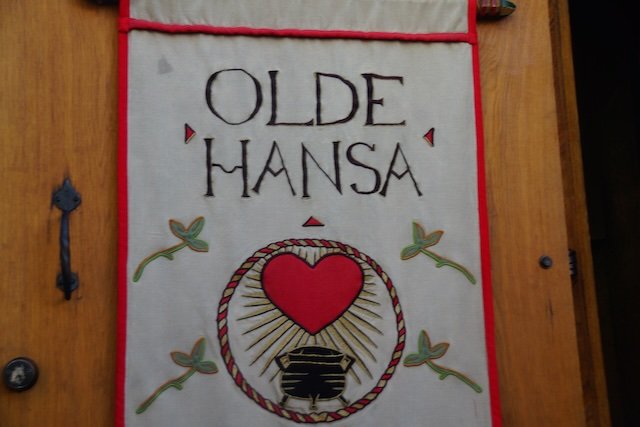 Olde Hansa colorful logo in Tallinn, Estonia 