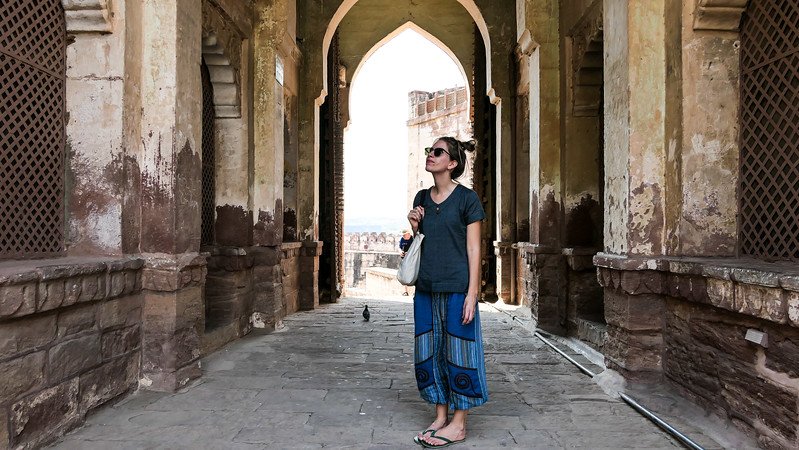 One of the top things to do in Jodhpur is visit Mehrangarh Fort with That Backpacker Audrey Bergner taking it all in Rajasthan, India