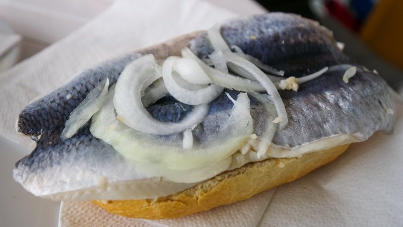 Open faced famous fish sandwich in Hamburg, Germany Open faced famous fish sandwich in Hamburg, Germany