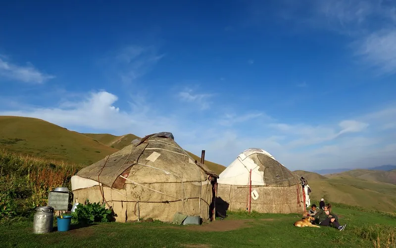 Our yurt camp in the middle of nowhere in Kyrgyzstan 