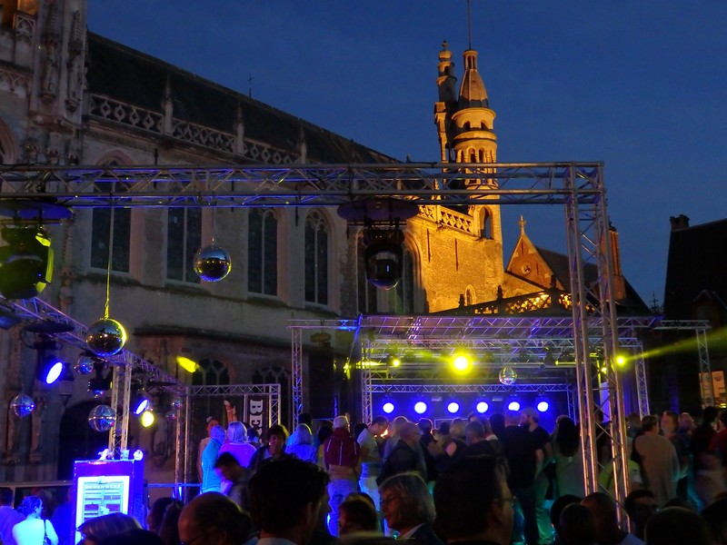 Outdoor concert in Bruges, Belgium is one way to enjoy nightlife in the city Outdoor concert in Bruges, Belgium is one way to enjoy nightlife in the city