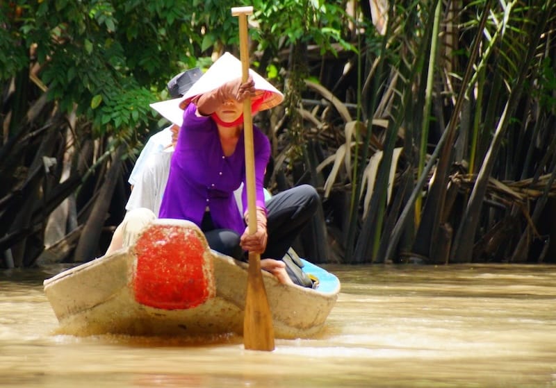 Paddling down the Mekong Delta in Vietnam Paddling down the Mekong Delta in Vietnam