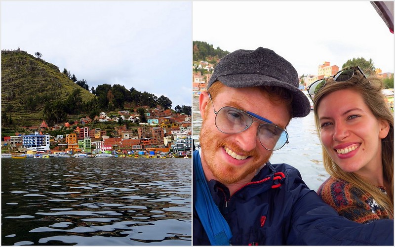 Paddling on Lake Titicaca, Copacabana, Bolivia offers unique views and a happy Nomadic Samuel and That Backpacker Audrey Bergner