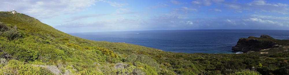 Panoramic rugged coastal beauty of the Cape Point in South Africa Panoramic rugged coastal beauty of the Cape Point in South Africa