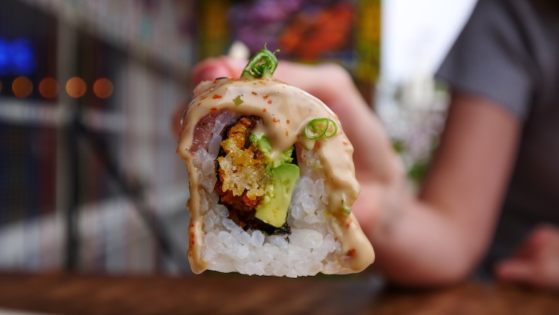 Peruvian Japanese Nikkei sushi macro details is as good as you probably imagine in Miraflores, Lima, Peru 