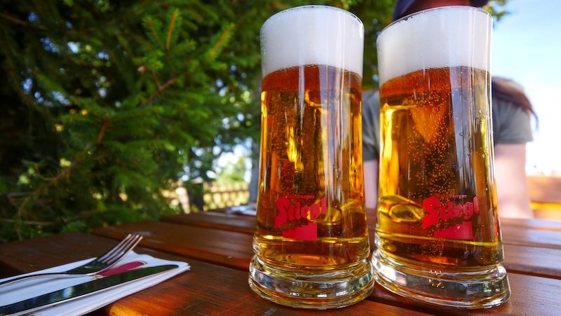 Pints on the table maybe the ultimate reward for completing a hike in Gaisberg, Austria 