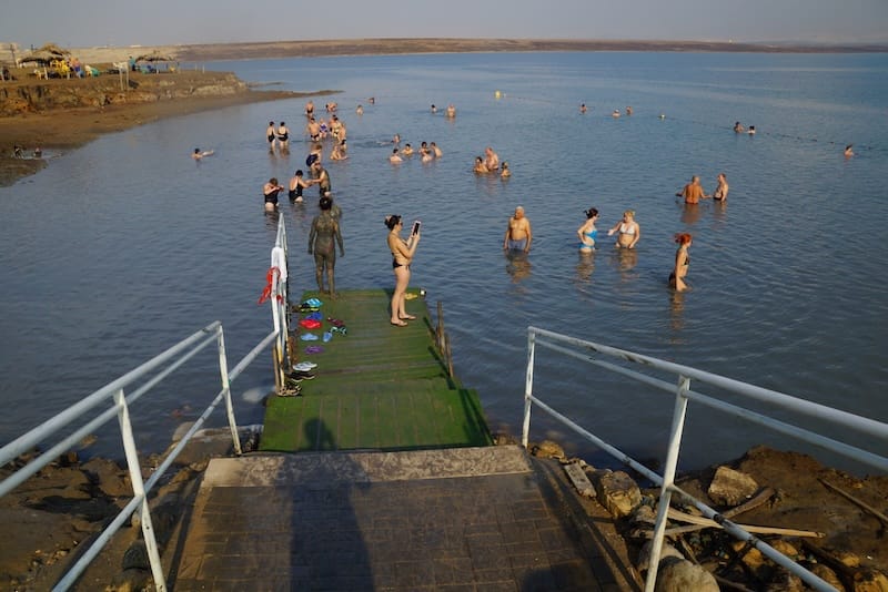Platform reaching the Dead Sea in Israel to take the plunge 