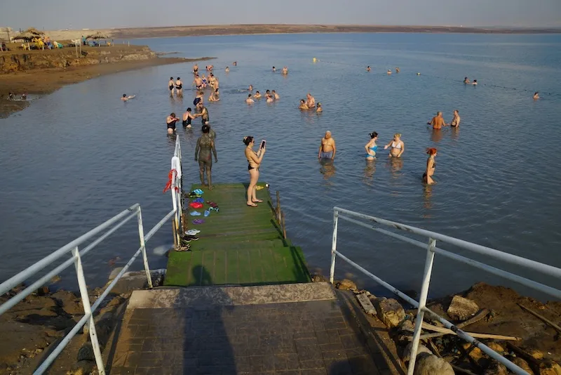 Platform reaching the Dead Sea in Israel to take the plunge 