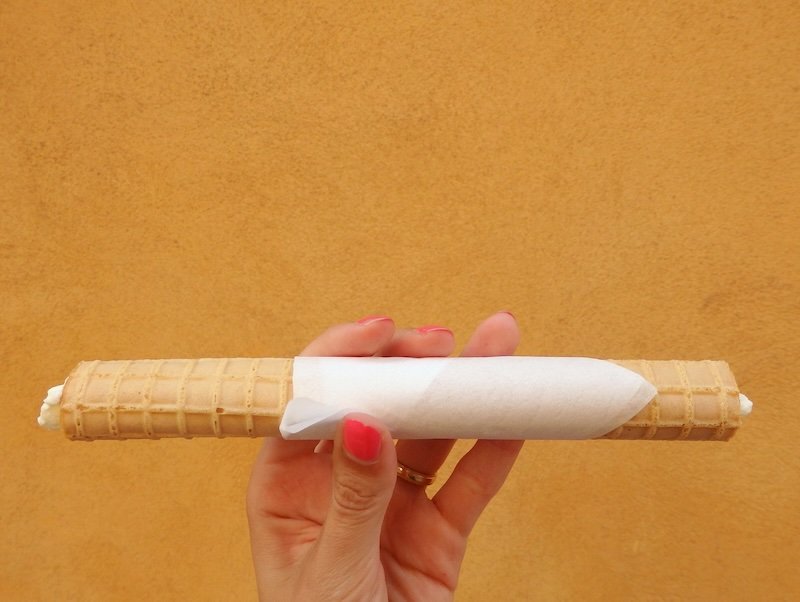 Polish sweets filed with cream on offer in Warsaw, Poland 