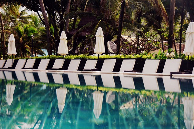 Pool reflections from our hotel in Phuket whilst on holiday in Thailand  