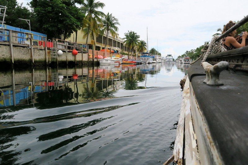 Port Largo Canals views from our boat tour low vantage point along the water as part of our adventure travels visiting Key West Florida 