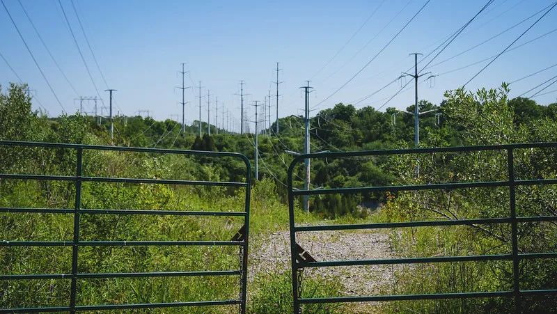 Power lines in Toronto's hydro corridor in Rouge National Urban Park Power lines in Toronto's hydro corridor in Rouge National Urban Park