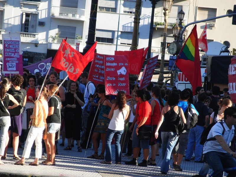 Protestors blocking traffic and creating a scene in Buenos Aires is all too common and typical in BA, Argentina 