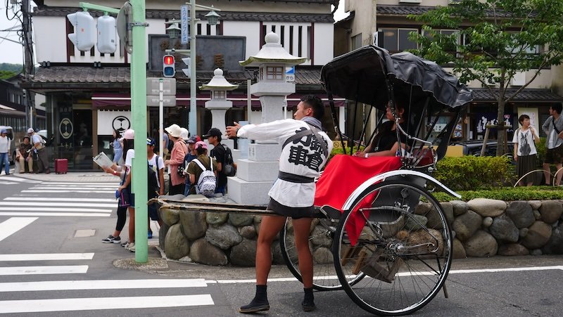 Rickshaw ride to get around Kamakura, Japan on a day tour Rickshaw ride to get around Kamakura, Japan on a day tour
