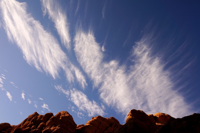 Rugged landscapes and intense sky with cloud formations in Wadi Rum, Jordan 