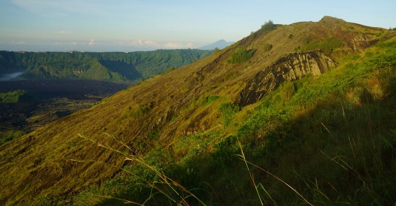 Rugged mountain volcano scenery in Bali, Indonesia 