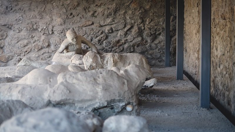 Ruins of Pompei from ground level perspective in Italy Ruins of Pompei from ground level perspective in Italy