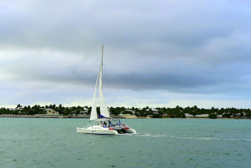 Sailboat out on the water visiting Key West, Florida 