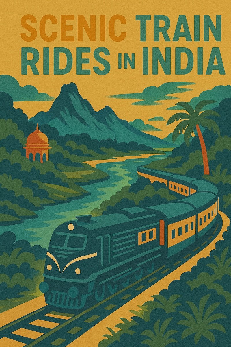 Scenic train rides in India infographic image Scenic train rides in India infographic image