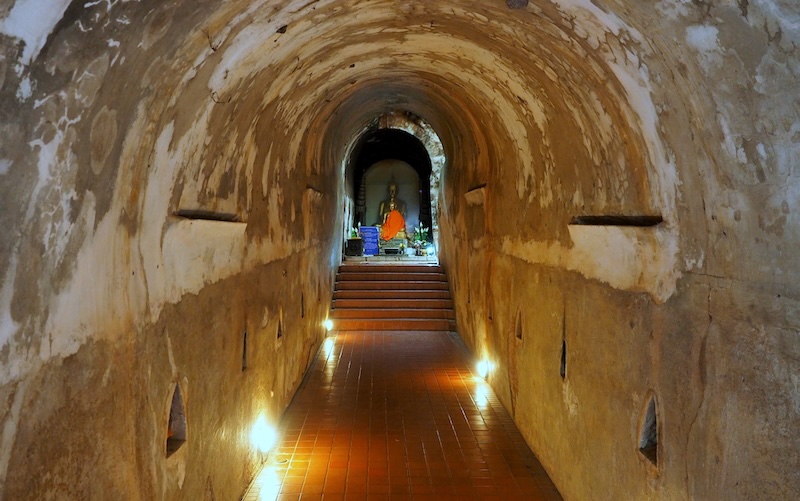 Secret tunnel leading to Buddha in Chiang Mai, Thailand 