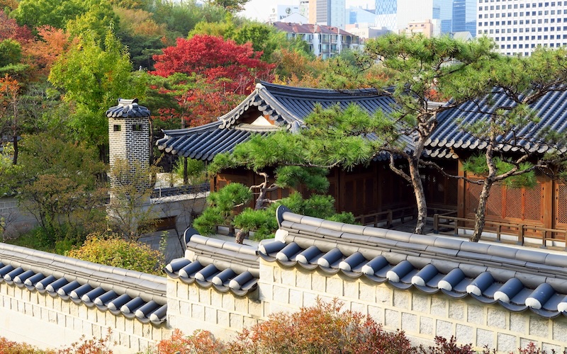 Seoul palace detailed views in South Korea 