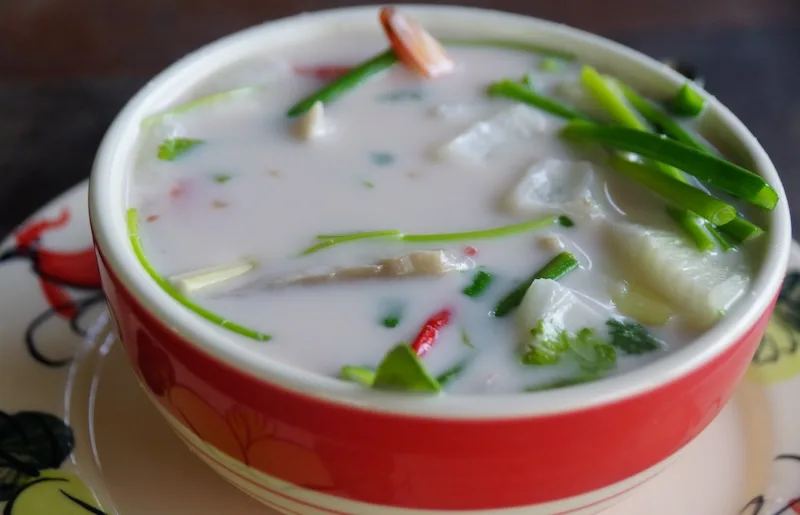 Serving delicious Thai soup to friends and family back home Serving delicious Thai soup to friends and family back home