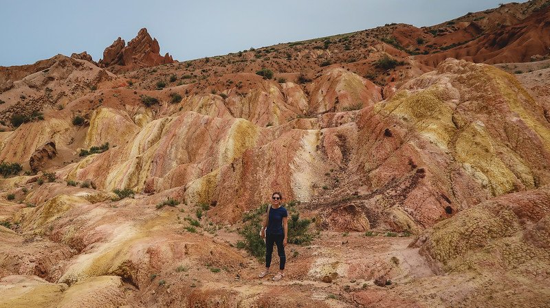 Skazka also known as the Fairy Tale Canyon in Issyk Kul Lake's South Shore, Kyrgyzstan in That Backpacker Audrey Bergner 