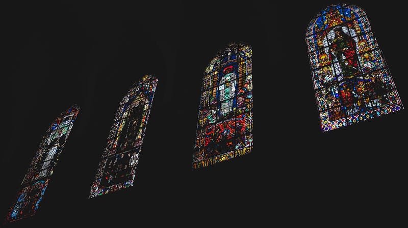 Stained glass windows in the church we visited in Wroclaw Stained glass windows in the church we visited in Wroclaw