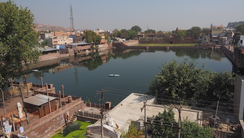 Stepwell views from a high vantage point in Jodhpur, India 