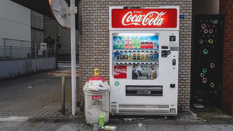 Street vending machines in Japan selling various kinds of cold beverages as a strange first impression in Japan