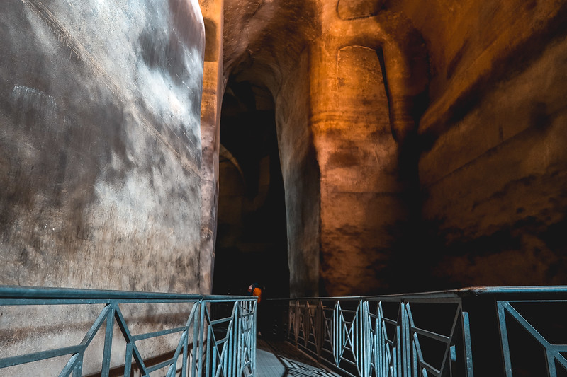 Taking a tour of Palombaro Lungo is a massive underground water cistern in Matera, Italy Taking a tour of Palombaro Lungo is a massive underground water cistern in Matera, Italy