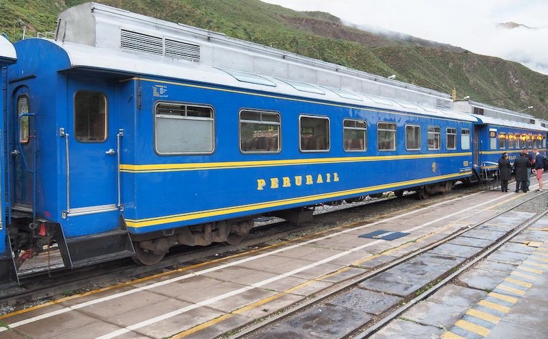 Taking PeruRail as transportation to the Inca Trail and Machu Picchu in Peru 