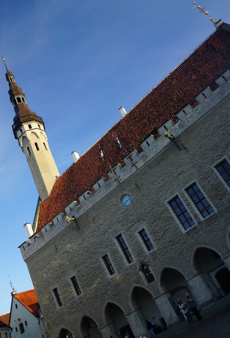 Tallinn Town Hall in the medieval Old Town of Estonia, a Gothic architectural landmark and UNESCO World Heritage site